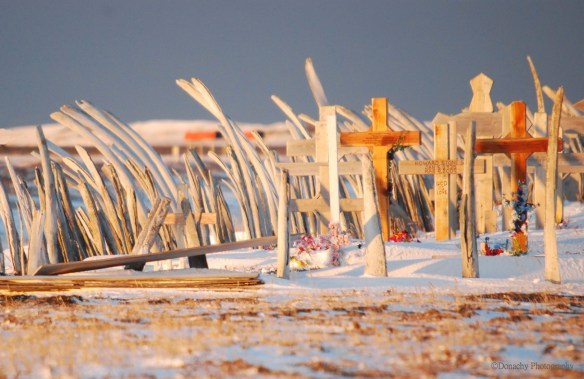 Cemetery in early winter, Tikigaq n