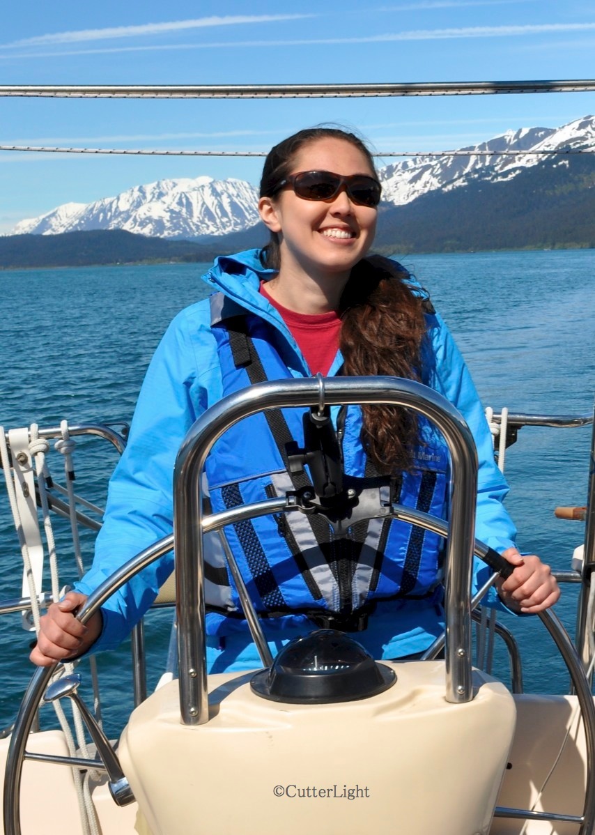 Maia at the helm of Bandon_n