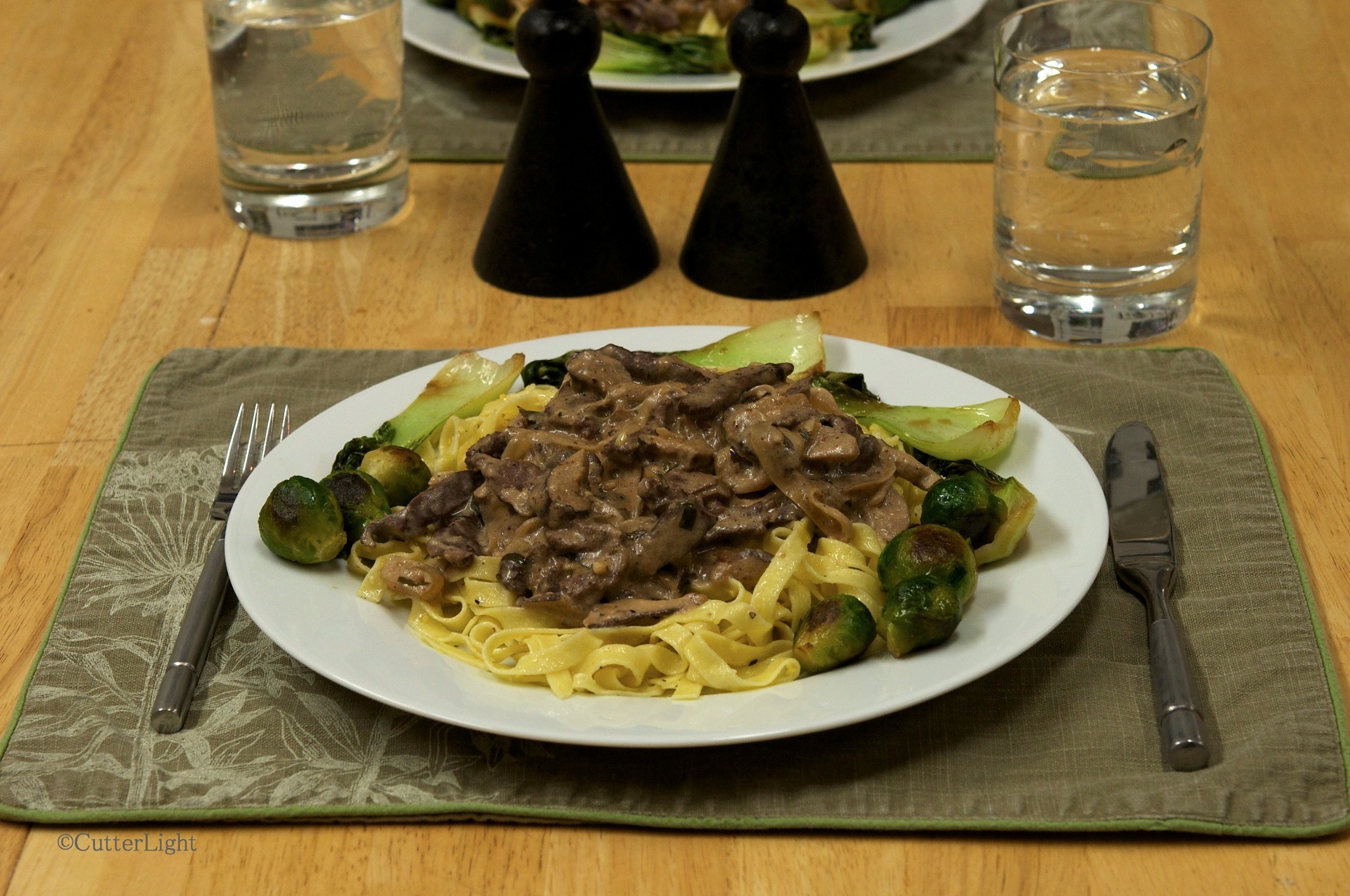 Caribou Stroganoff on homemade fettuccine_n