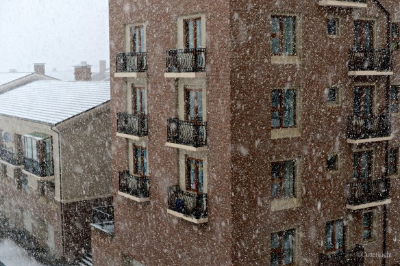 UB apt building snowy day enhanced a n