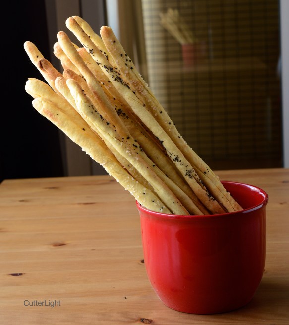 semolina grissini in red bowl n