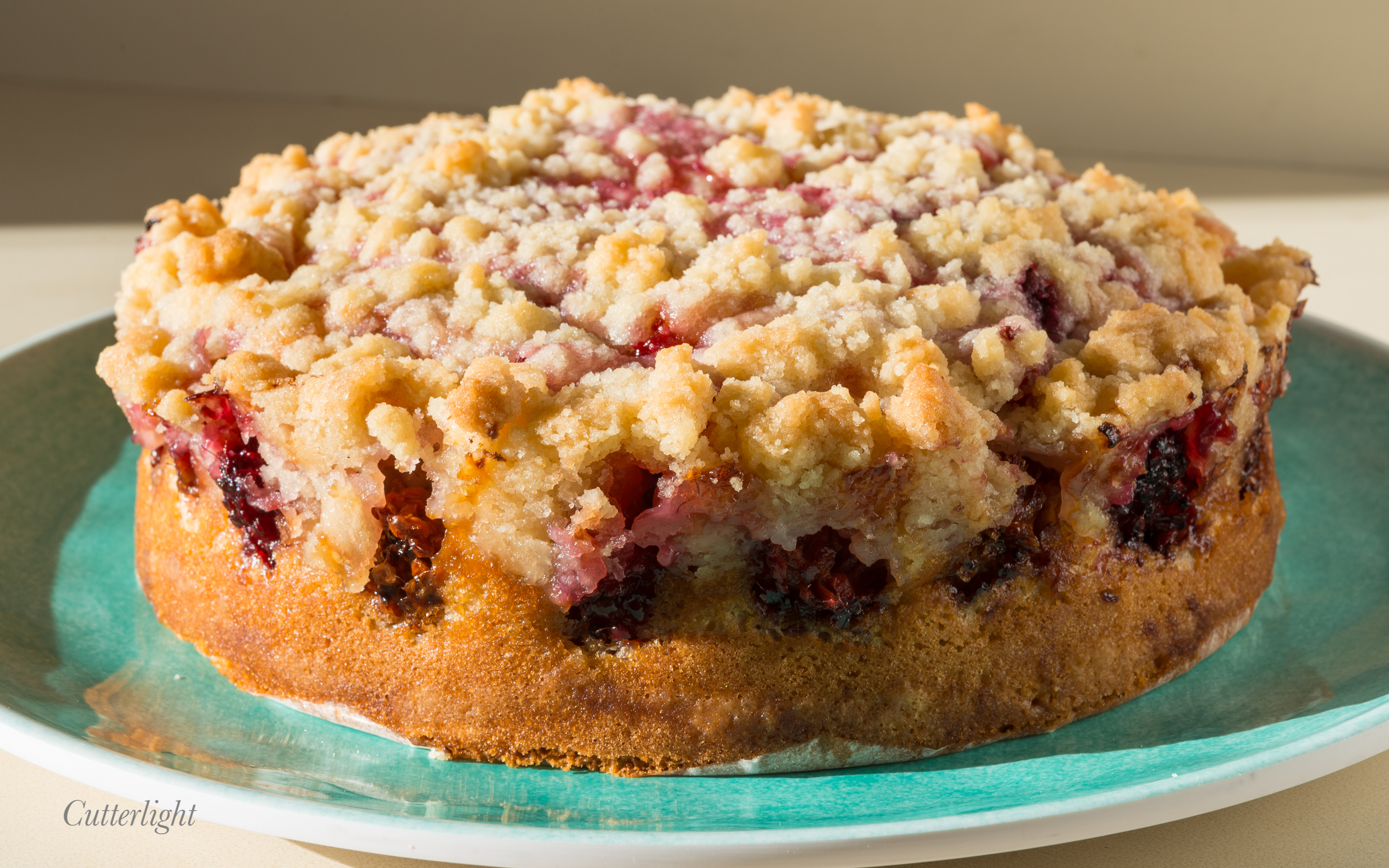Salmonberry crumb cake